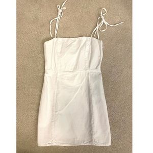 Zara White Mini Dress with Tie Straps